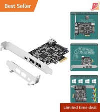 4-Port PCIe Firewire 400 Card IEEE 1394A for Windows Mac Data Transfer