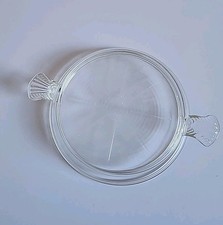 Vintage Fire King Clear Glass Trivet Hot Plate Made In USA