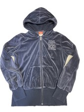 Vintage Nike Velour Black Track Jacket Girls Large 12-14