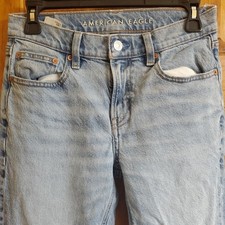 American Eagle 90s Skinny Jeans Womens Sz 2 Regular Distressed Blue Free Shippng