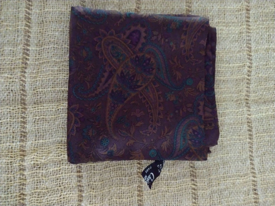 Bufanda de seda vintage DIOR pañuelo cuadrado de bolsillo Italia tonos joyas Foto 2 de 4