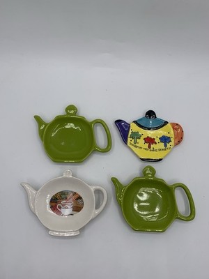 Vintage Lot Of 4 Assorted Tea Bag Tea Pot Holders Summertime Country Cool