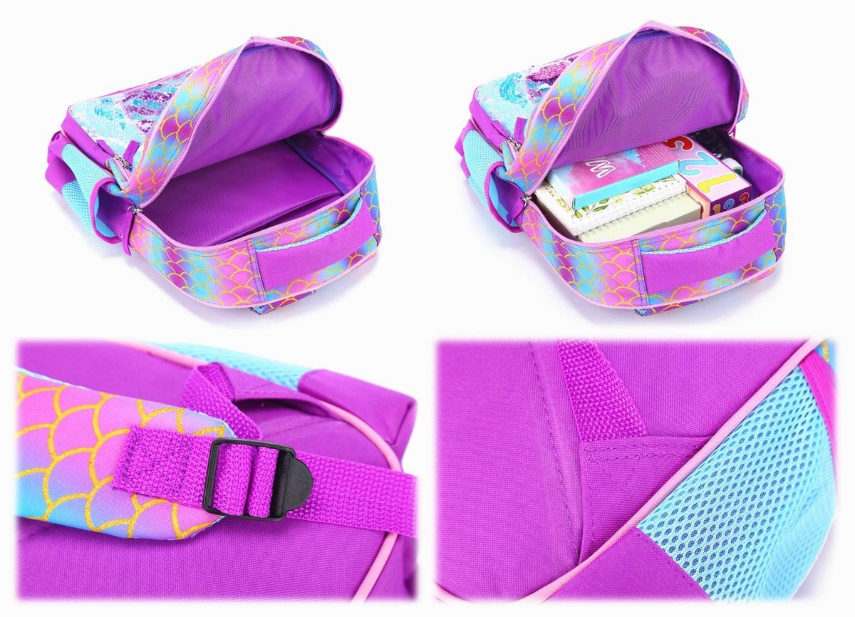 Reversible Sequin School Backpack Lightweight Kid Book Bag for Preschool Amazon.com | HeySun Sequin Backpack Sparkle Backpacks for  main image 2