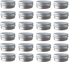 24 Pack (2 Oz/60ml) Screw Top Round Aluminum ...