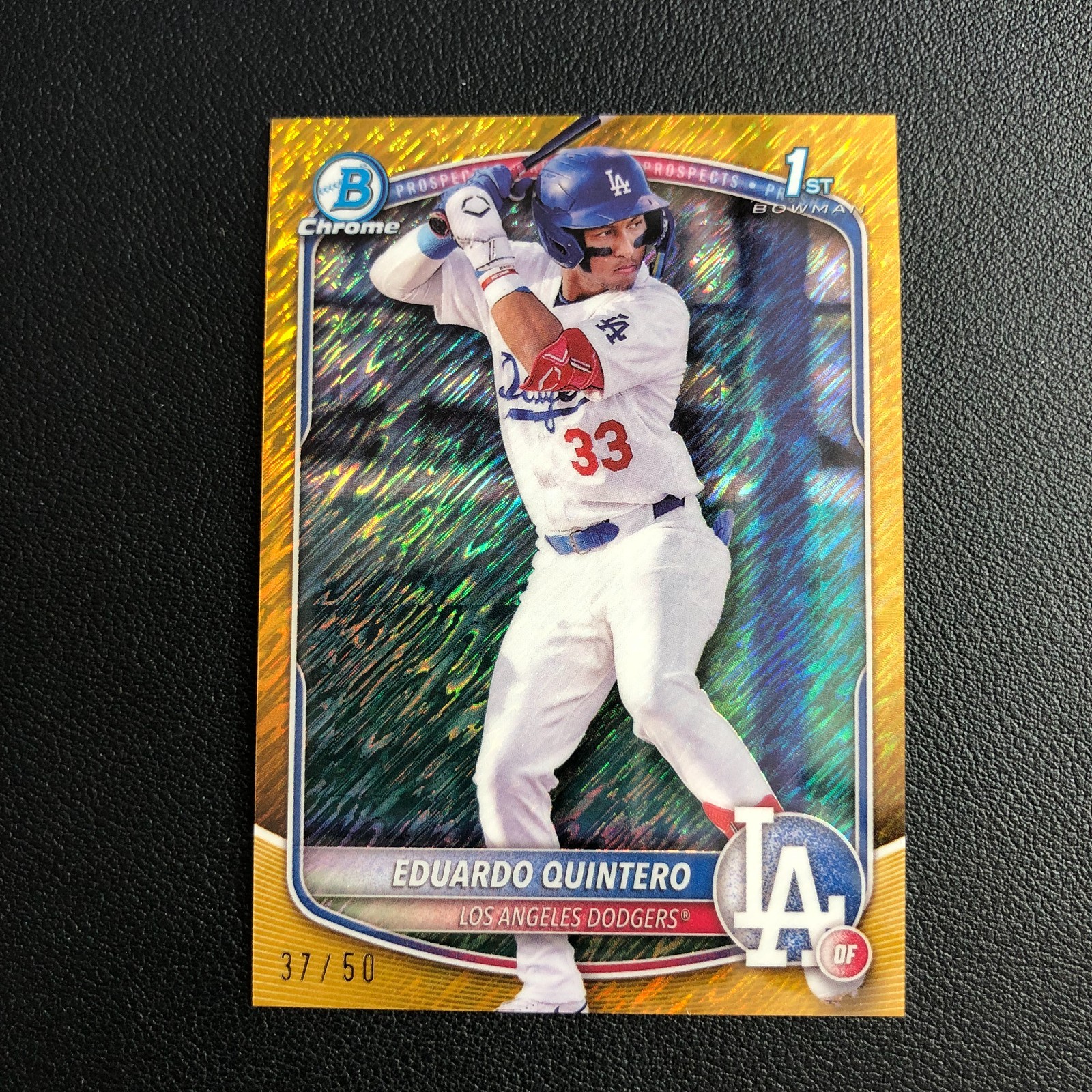 2025 Bowman Chrome Prospects Eduardo Quintero Gold Shimmer /50 1st zhena15