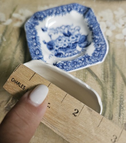 Mason's Ascot VINTAGE Porcelain Ashtray Match Holder Transferware Blue White UK - Picture 13 of 14