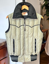 Vintage 70s Comfy Goose Down Puffer Vest Ladies 12 Sleeveless Western USA Made