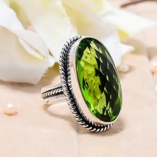 Peridot Gemstone 925 Sterling Silver Jewelry Ring, Christmas Gift, Elegant Ring