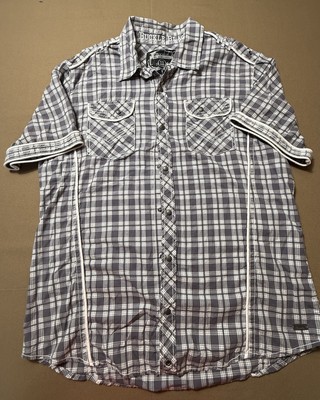 Buckle BKE Black Label Western Shirt Metal Button Snaps XL Mens 048 Slim Fit