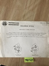 note technique 1972 Motobécane Motoconfort SP93DL démarreur rupteur SP93 DL