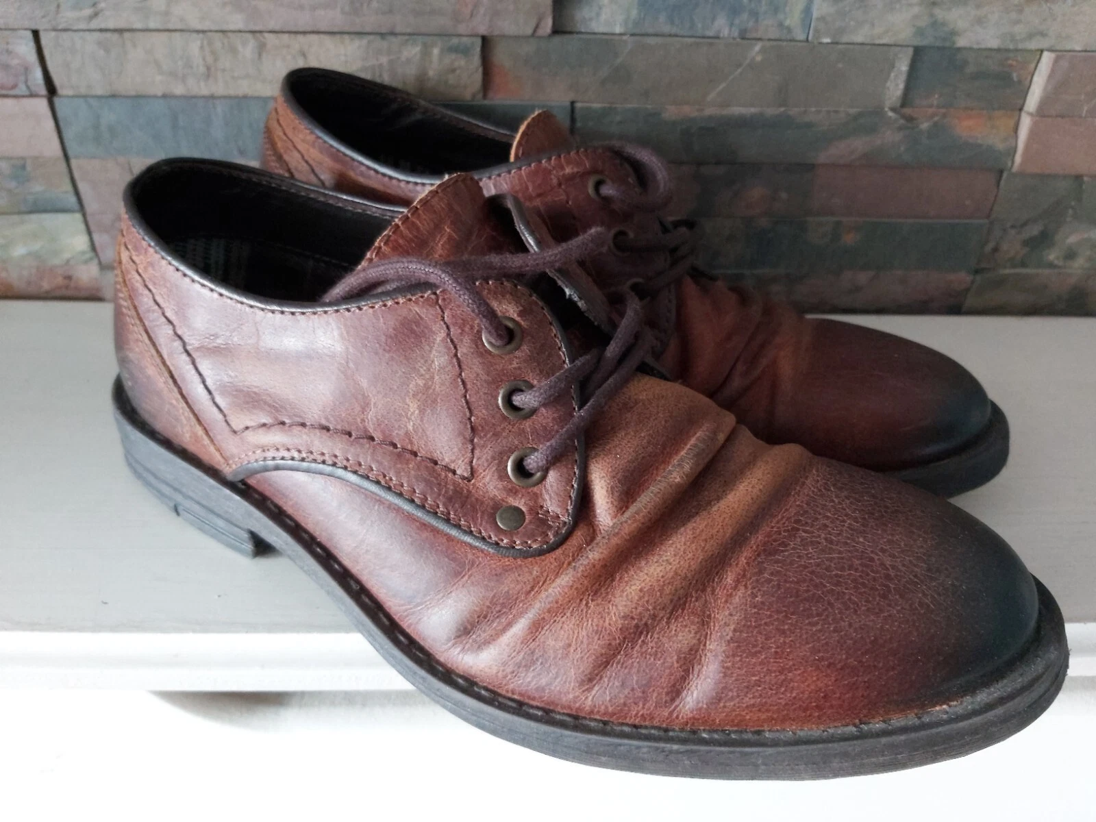 SCARPE UOMO CLARKS PELLE MARRONE Taglia 7 UK USATE. Buone condizioni