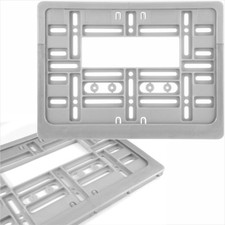 1x SILVER Square Number Plate Holder Surround CAR Truck 4x4 trailer caravan 11x8