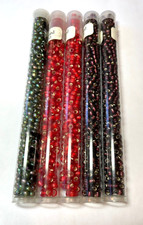Rare 5/0 Seed Beads Larger E Beads Rnd, Japanese: 5 Tubes, 3 Colors 30 Gm Each