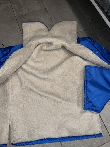 Birdie Richard A Leslie Coach Jacket M Windbreaker Sherpa Lined Blue USA VTG - Picture 15 of 15