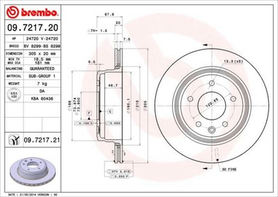 2 Bremsscheiben hinten 305mm BREMBO für DAIMLER DAIMLER XJ