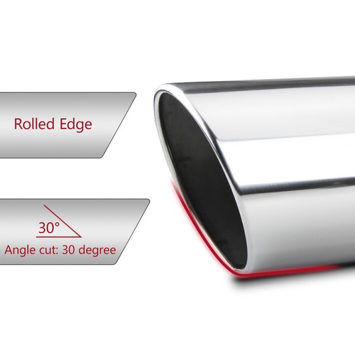 3.5" Inlet 5" Outlet 12" Long Angle Cut Rolled Bolt-on Exhaust Tip Tail Pipe - Bild 17 von 21
