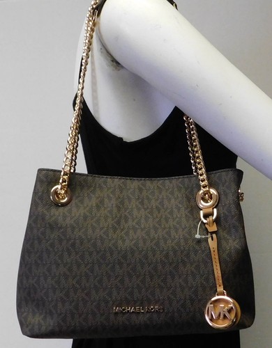 Michael Kors Brown Jet Set Chain Shoulder Strap Hobo Shoulder Bag Handbag "NWT" - Picture 3 of 11