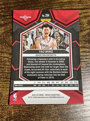 YAO MING 2023-24 Panini Mosaic NBA Greats #294 Rockets | eBay