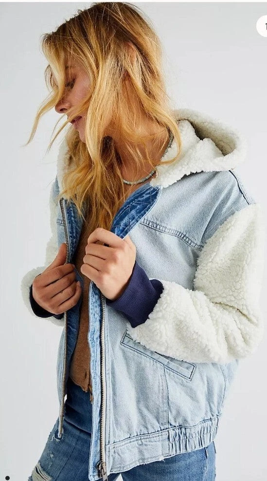 Free people sherpa denim hotsell jacket