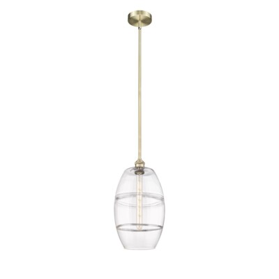 Innovations 616-1S Vaz 1Lt 10'' Stem Mini Pendant, AB/Clear - 616-1S-AB-G557-10CL
