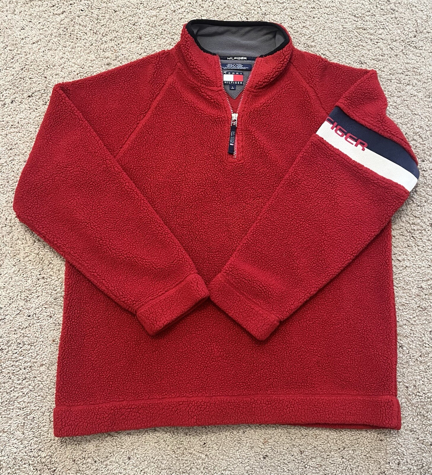Vtg  Y2K Tommy Hilfiger 1/4 Zip Fleece Jacket