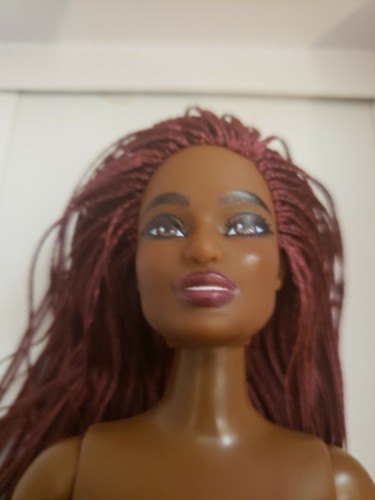 NEW 2022 NUDE BARBIE Doll AA CRIMSON RED braided HAIR. NUDE DOLL - Picture 2 of 9
