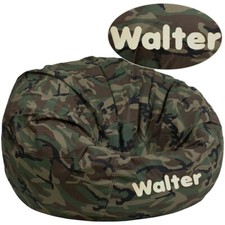 Flash Furniture Camouflage Kids Bean Bag Chair - DG-BEAN-LARGE-CAMO-EMB-GG