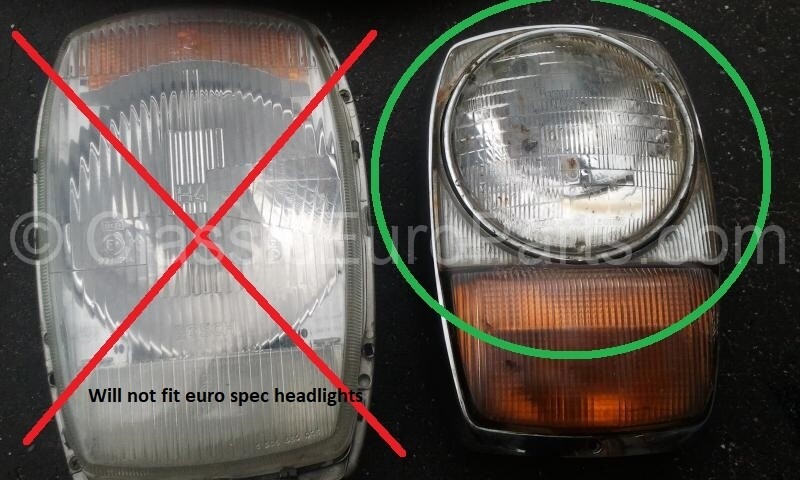 RHD Sealed / Euro Hella H4 headlight insert kit for US Mercedes