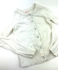 Girls Sweater Top Size 6/6x Ivory Cream Long Sleeve Buttons Children Kids Winter