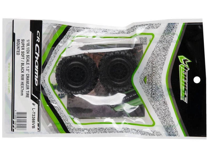 Louise Komplettrad CR-CHAMP RC Reifen Supersoft  1.0 Felge schwarz 7mm (2) TRX- - Bild 4 von 4