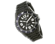 Orologio da polso Q&Q Silicone by Citizen - unisex donna uomo - data - nero navy