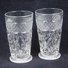 Set Of 2 Imperial Glass Cape Cod Breakfast Juice Glasses Round Flat Bottom 4.25"