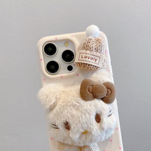 Plüsch katze Plush Für iPhone 11 12 13 14 15 16 Case Hülle Schutzhülle Cover TPU - 第 10/14 張圖片