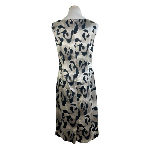 ANN TAYLOR Dress Animal Exotic Print Sheath Straight Cut Satiny Sheen Size 4 - Picture 4 of 5