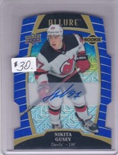 2019-20 UD Allure Blue Line Auto Nikita Gusev New Jersey Devils 29 of 35