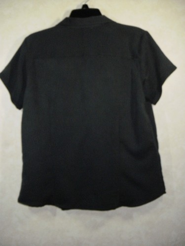 Cubavera Top Shirt Women L Blue Collared Short Sleeve Button Up - Picture 6 of 6