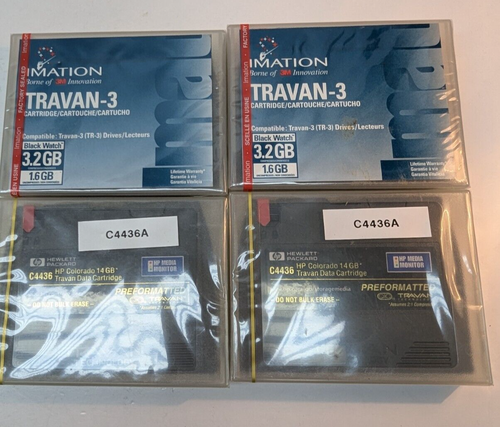 LOT 4 Imation Travan-3 1.6GB / 3.2GB & HP C4436 Colorado 14GB Travan Cartridge - Afbeelding 3 van 4