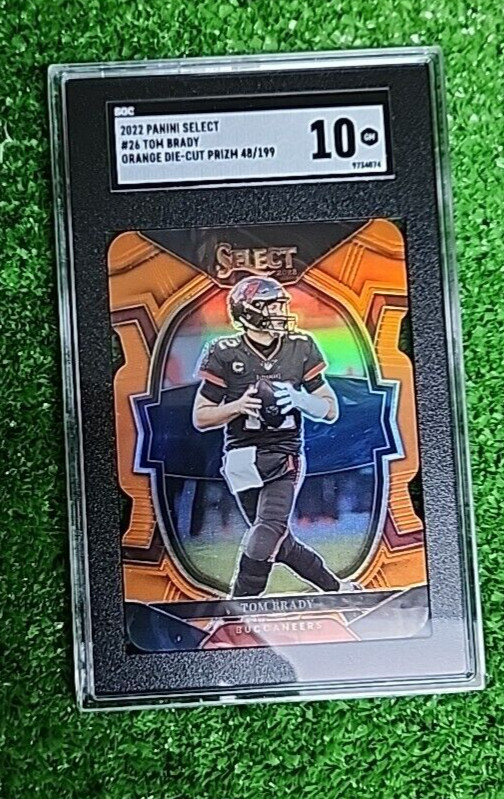 TOM BRADY 2022 Panini Select #26 Die-Cut Orange Prizm /199 SGC 10 RARE