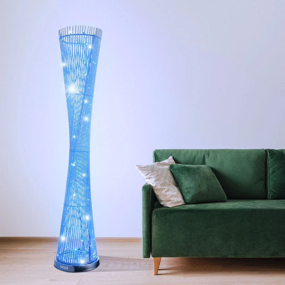 Lampada Da Terra Lampada Per Camera Da Letto Alluminio Argento LED Cambio Colore - Immagine 4 di 4