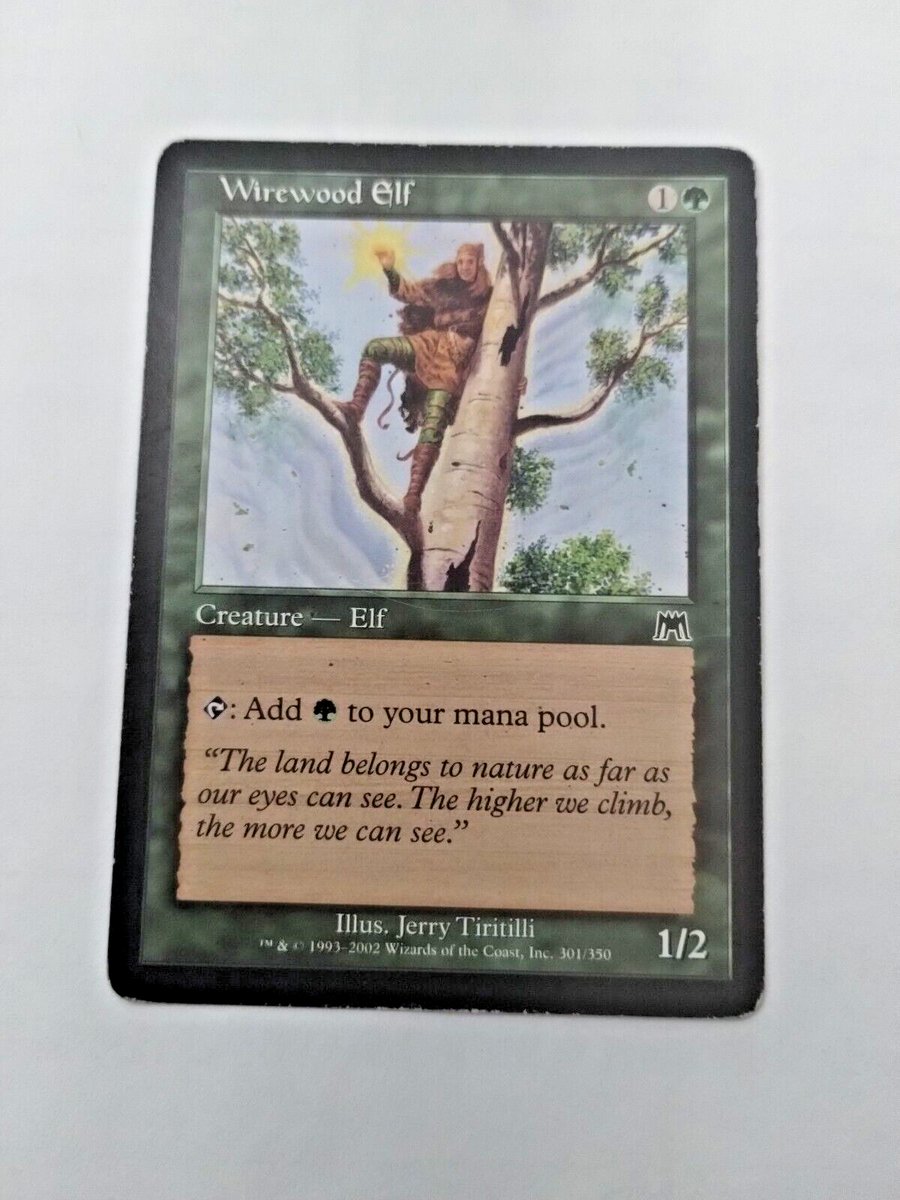 MTG Wirewood Elf Onslaught 301/350 Regular Common - Edge Wear - See Pics
