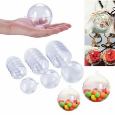Clear Plastic Acrylic Craft Ball Sphere Baubles For Christmas Wedding Decoration