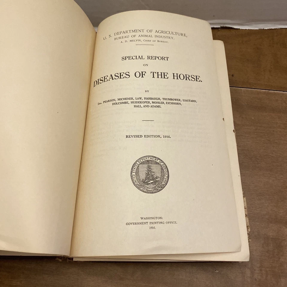 Special Report On Diseases Of The Horse 1916 Revised Edition Equestrian Vet Book Foto 4 de 4