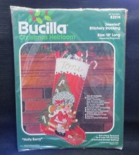 Bucilla Christmas Heirloom "Holly Berry" Stocking Kit No. 82074