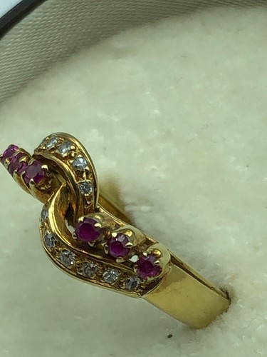 H. Stern Diamond Pink Tourmaline Ring 18K Yellow Gold Vintage Authentic US6 SA1 - Picture 8 of 9