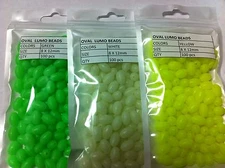 100 Oval Luminous Glow Fishing Beads Lumo  8X12mm USA shipping