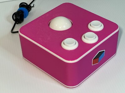 USB Retro Arcade Bubble Gum Pink Magenta White Trackball Left Middle Right Click