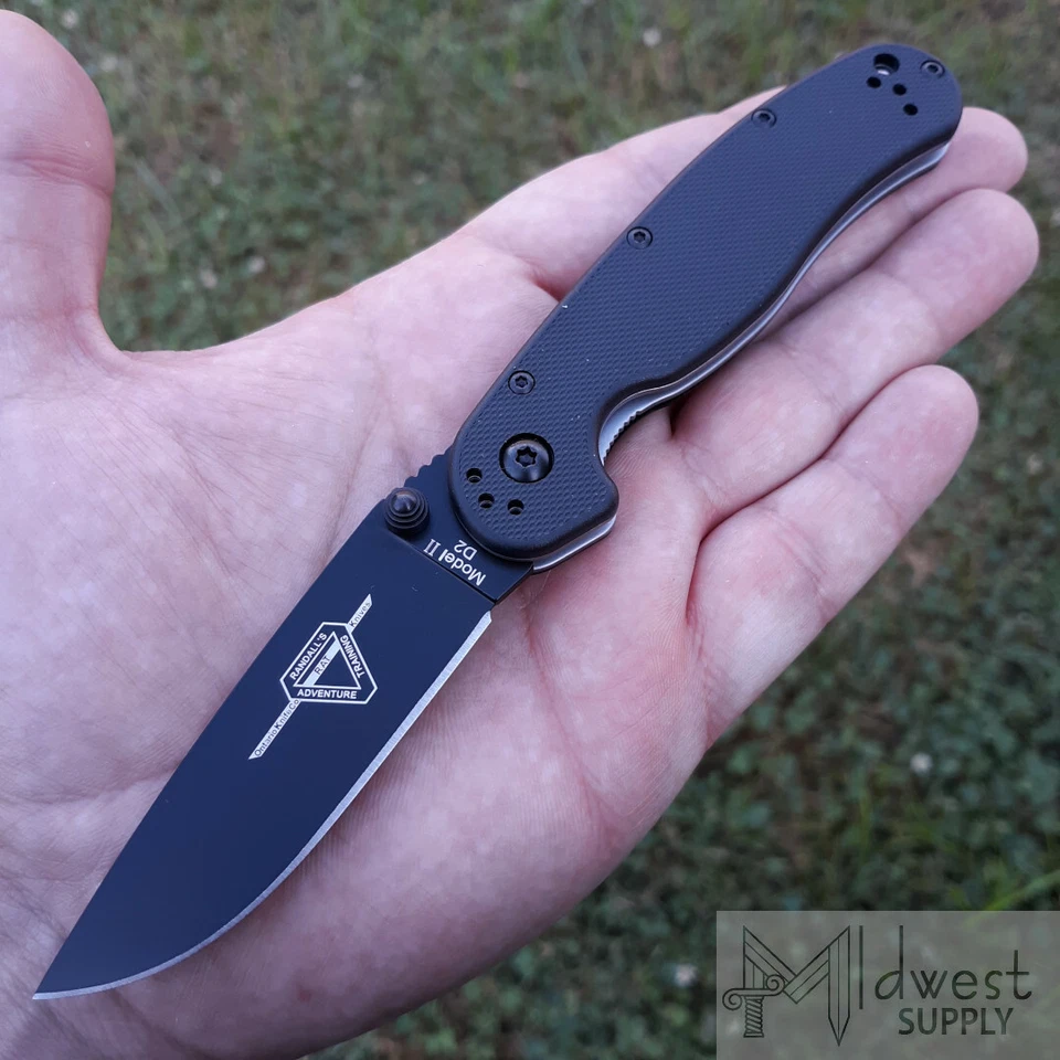 Ontario RAT II Folding Knife 3" D2 Tool Steel Drop Point Blade Black G10 Handle - Image 2 of 4