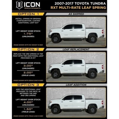 ICON 158509 Multi‑Rate RXT Leaf Spring Pack for 07-21 Toyota