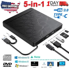 USB3.0 External DVD CD RW Disc Burner Combo Drive Reader Windows Mac Laptop PC
