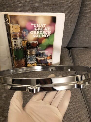 Gretsch Drum Die cast Hoop Rim 14” Ten Lugs Vintage Snare Batter-side excellent - Photo 1 sur 11